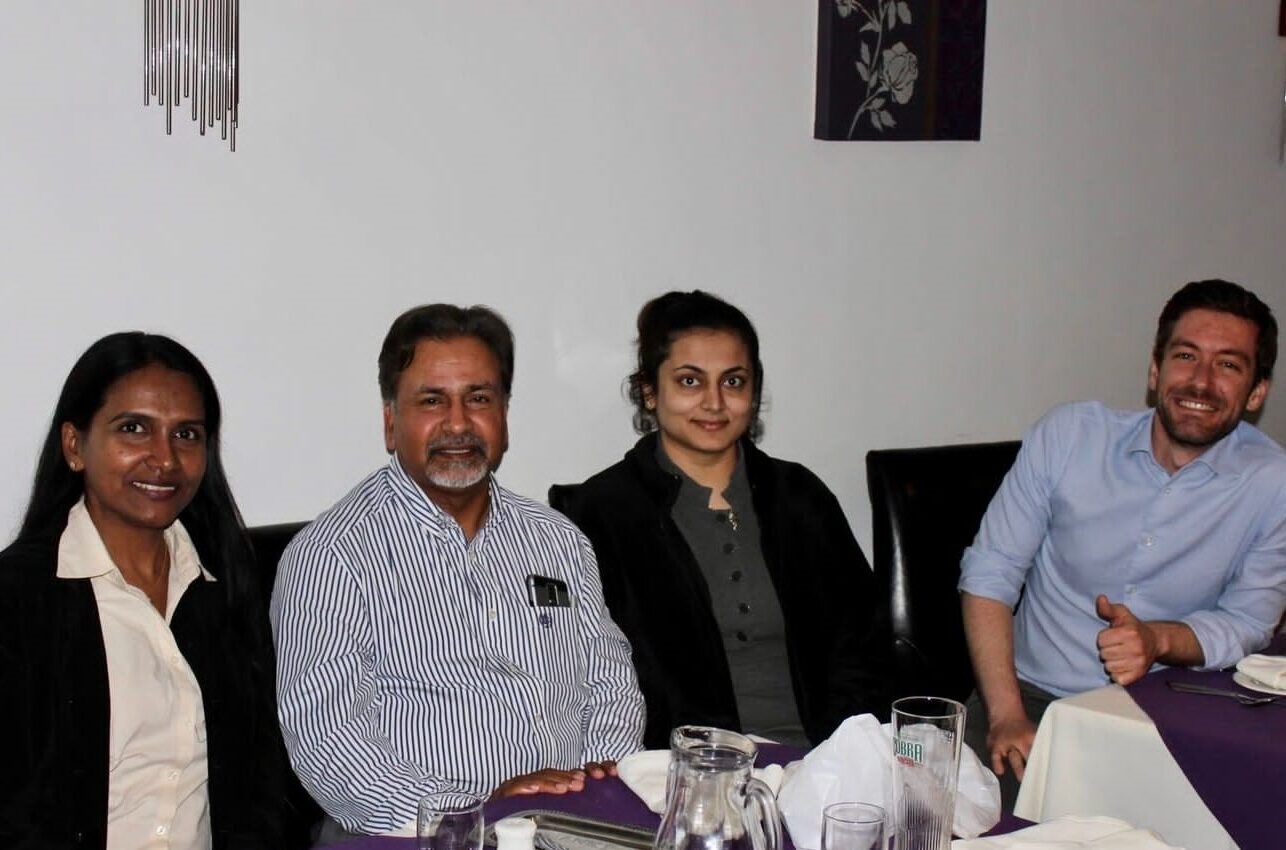 Dr Anuradha Yadav with Dr Mathur and other doctors in Chelmsford, UK