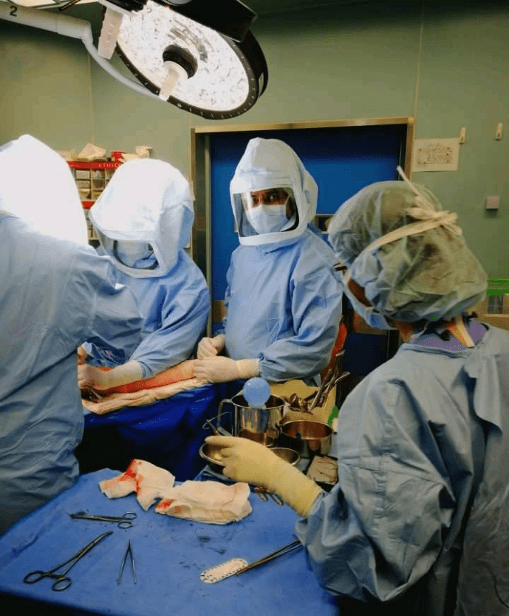 Dr. Jayesh Yadav, orthopaedic surgeon, performing a surgical procedure