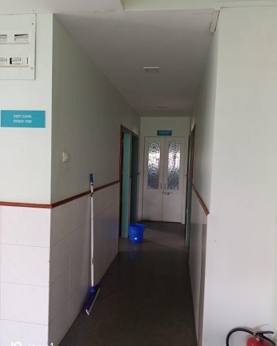 a clean hospital corridor at Yadav Super Speciality Hospital.