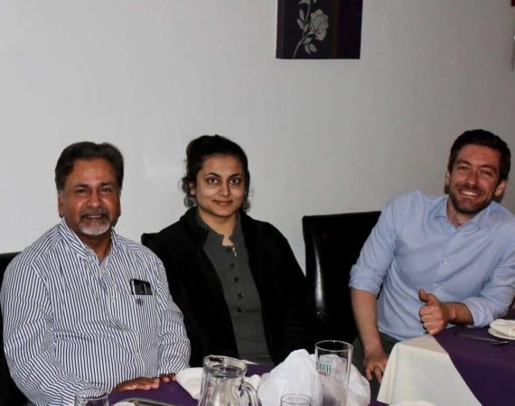 Dr Anuradha Yadav with Dr Mathur and other doctors in Chelmsford, UK