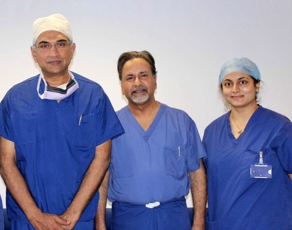 Dr. Anuradha Yadav with eminent doctors at Broomfield Hospital in Chelmsford, UK