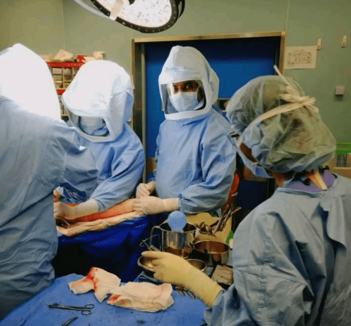 Dr. Jayesh Yadav, orthopaedic surgeon, performing a surgical procedure