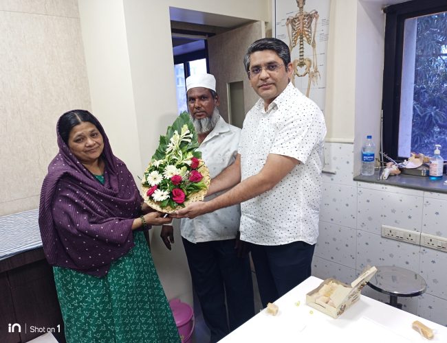 Dr. Jayesh Yadav receiving gratitude from recovered patients