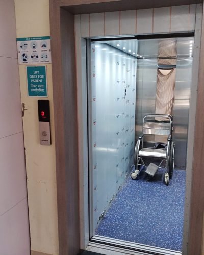 a stretcher lift at Yadav Super Speciality Hospital