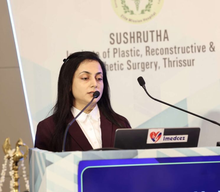 Dr. Anuradha Yadav delivering a talk on Primary Tumors of the Brachial Plexus.