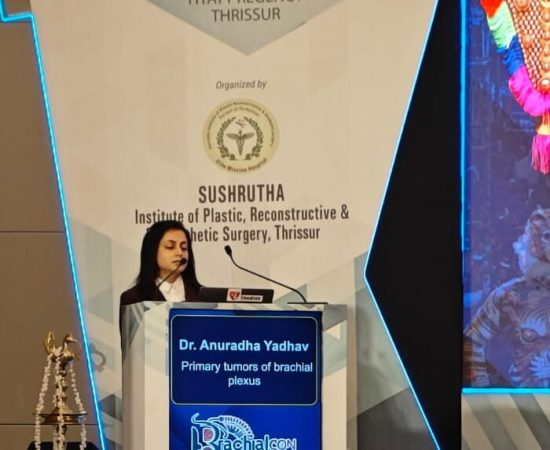 Dr. Anuradha Yadav presenting advancements in nerve surgery at BrachialCON