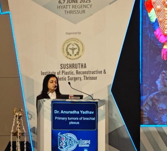 Dr. Anuradha Yadav presenting advancements in nerve surgery at BrachialCON