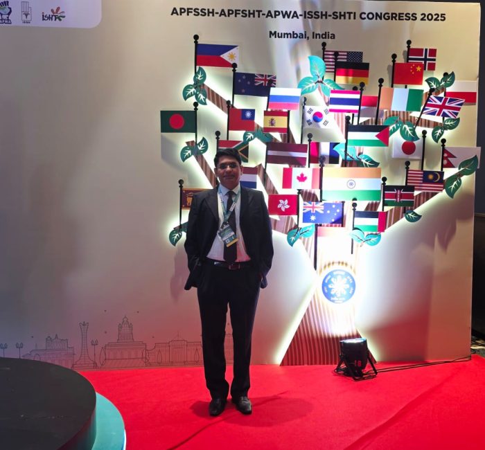 Dr Jayesh Yadav at APFSSH APFSHT APWA ISSH SHTI Congress 2025 held at The Westin Mumbai Powai Lake